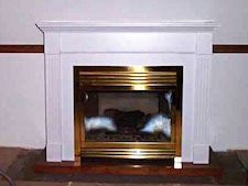 Painted mantel fireplace